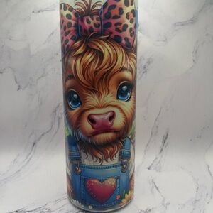 Cute Cow 20oz Tumbler with Bow